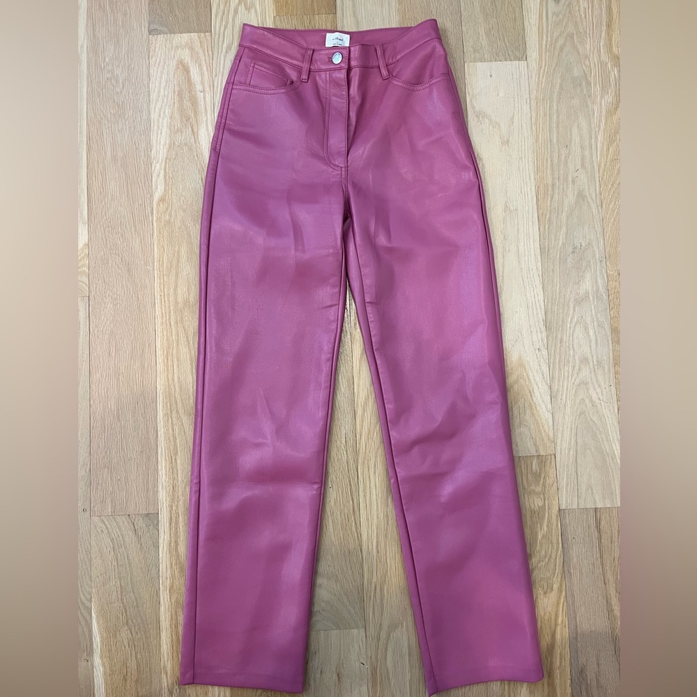 Aritzia Pink Wilfred Leather Pants